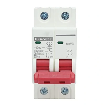 Imagen de Disyuntor Solar, 2P 1000V DC Interruptor Fotovoltaico de en Miniatura, DZ47 63Z Circuito MCB Seguridad(16A)