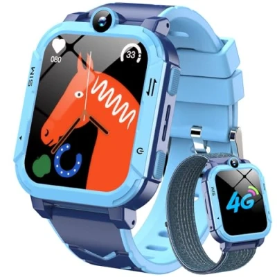 Imagen de Blackview Reloj Inteligente Niño 4G, Videollamadas, Chat de Voz, 1.83 Smartwatch Niños con GPS Posición, SOS Llamar, Modo Escuela, Despertador, Podómetro, Calculadora, Batería Grande 800 mAh, Azul