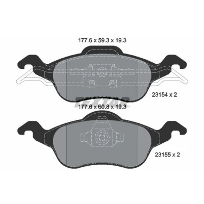 Imagen de TEXTAR 2315402 Juego de pastillas freno no preparado para indicador desgaste FORD: Focus Mk1 Hatchback, Berlina, Familiar