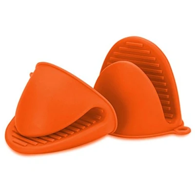 Imagen de Wresetly 2 guantes de silicona resistentes al para horno, asas sujeción, agarraderas y agarraderas, color naranja