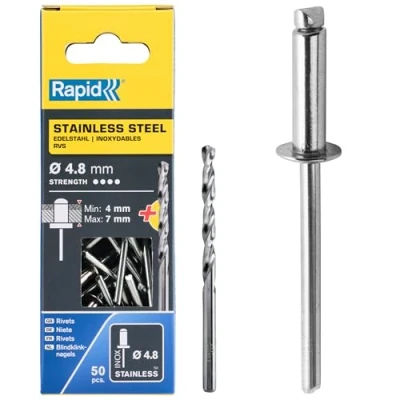 Imagen de Rapid 5000396 Remaches, 0 W, Plateado, 4.8x10mm