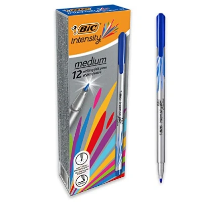 Imagen de BIC Intesity Medium Caja de 12 unidades, rotuladores punta media (0,8 mm), color azul