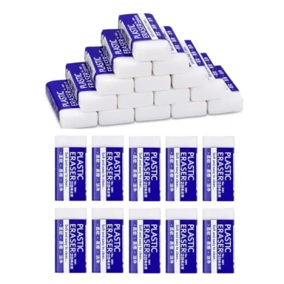 Imagen de Plastico Borrador Clásico,10 PCS Gomas de Borrar Blanco Goma Rectangular Plástico Suave 2B Borradores para Escuela Oficina Dibujo Artistas Arquitectos