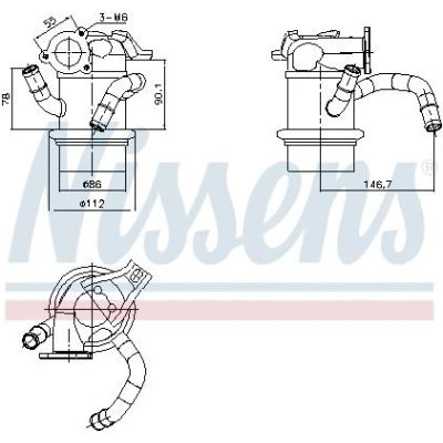 Imagen de NISSENS 989421 Enfriador EGR sin bypass de depresión