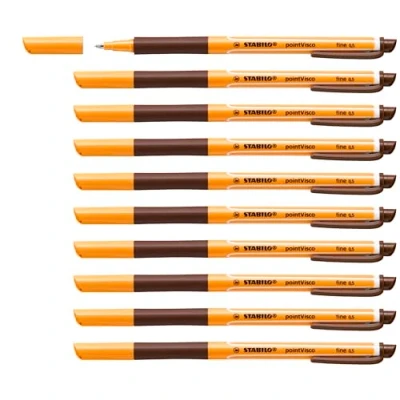 Imagen de STABILO Rollerball tinta gel de baja viscosidad pointVisco Caja con 10 unidades Color marrón