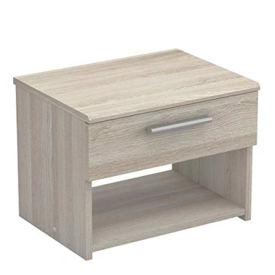 Imagen de Demeyere Mesita de Noche Prins 1 cajon Hueco Habitacion Estilo Moderno Roble Shannon 32x43x32 cm