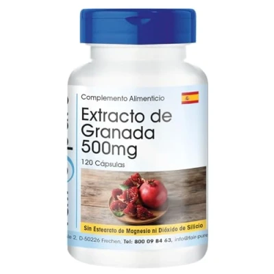 Imagen de Fair &amp; Pure® Extracto de Granada 500mg 40% Ácido Elágico Vegano Alta pureza 120 Cápsulas