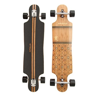 Imagen de Apollo Patinete Longboard Nuku Hiva de bambú, Patinaje Libre Twin Tip Drop Tablas Cruiser…