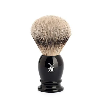 Imagen de Mühle Classic Brocha de afeitar (tejón punta plata, resina noble), color negro