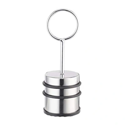 Imagen de Relaxdays Tope Puerta y Ventana con Asa, Acero Inoxidable Goma, Plateado, 20,5 x 7,5 cm, 5 cm