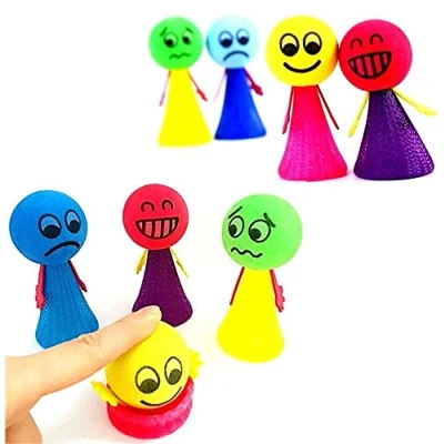 Imagen de JZK 8 Espuma Emoji rebotando Bolas Emoticon Bouncy Ball Saltar para niños Juego pequeño Regalo de cumpleaños Fiesta Caja Caramelo Juguete los