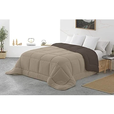 Imagen de Energy Colors Textil Hogar Relleno, Edredón nórdico Bicolor/Reversible 350 Gramos (Beige, Cama 135 (220 x 220 cm))