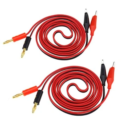 Imagen de OTOTEC 2 cables de prueba cable con pinza cocodrilo para enchufe banana