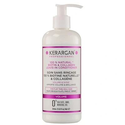 Imagen de Kerargan Cuidado Diario Voluminizador Sin Enjuague con Biotina &amp; Colágeno Para Cabello Fino, Plano, Apagado Hidratación, Brillo Sulfatos, GMO, Aceite Mineral 350ml