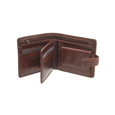 Imagen de VISCONTI Colección Tuscany Arezzo Cartera de Cuero con Protección RFID TSC42 Canela
