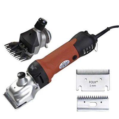 Imagen de Folk Esquiladora Profesional 500W Modelo FL6, 2 en 1 Doble Cabezal Lana y Pelo, peladora Caballos, ovejas, Perros, mulos, Burro, Vaca, Universal (B Más Kit de Cuchillas Extras mm)