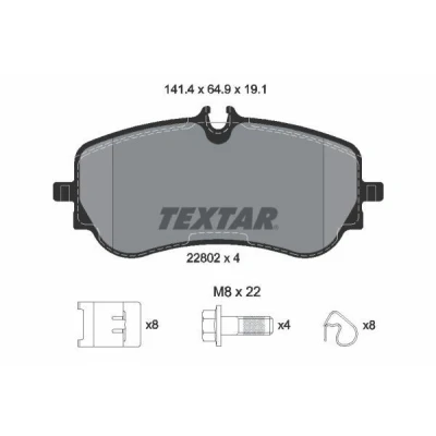 Imagen de TEXTAR 2280201 Juego de pastillas freno preparado para indicador desgaste con tornillos pinza accesorios VOLKSWAGEN: Crafter Furgón