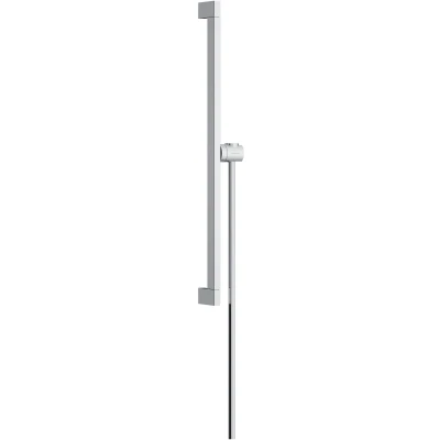 Imagen de hansgrohe Unica E Puro, barra de ducha, ducha pared 65cm con flexo Isiflex 160cm y Easy Slide soporte cromo