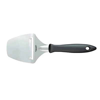 Imagen de FISKARS Cortador de queso con cuchilla acero inoxidable, Plástico/Acero inox, Longitud: 21,5 cm, Essential, Negro/Platedo, 1065587