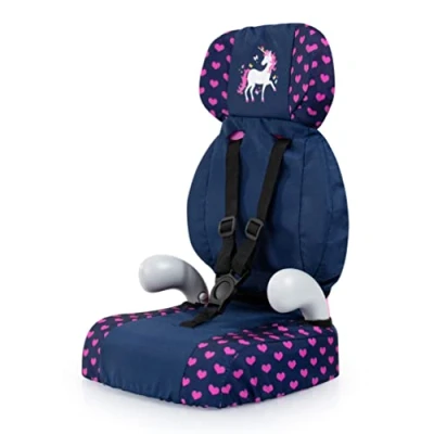 Imagen de Bayer Design Silla de Coche, Accesorios Muñeca, Comcinturón, Moderno, Color Azul Comúnico Rnio y Corazones (67554Aa)