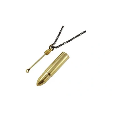 Imagen de Secret Bullet Collar con colgante de cápsula cuchara para dormir, color dorado