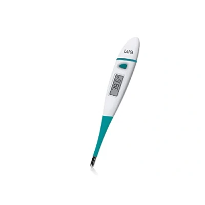 Imagen de Termómetro digital Laica TH3601 de fácil uso, señal acústica finalización, memoriza la última medición, punta flexible.