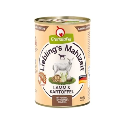 Imagen de GranataPet Lieblings&#039;s Mahlzeit Cordero y Patata, Comida húmeda para Perros, Perros sin Cereales azúcares, pienso Completo, 6 x 400 g