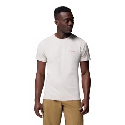 Imagen de Columbia Rapid RIDGE BACK Graphic TEE Camiseta estampada, Hombre, Talla: Small, Dark stone/button badge