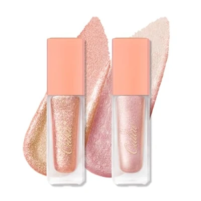 Imagen de Oulac Sombras de Ojos Líquida Brillante Pigmentada, Iluminador Duradero y Combinable, Secado rápido Fácil Quitar, No Graso, Veganos