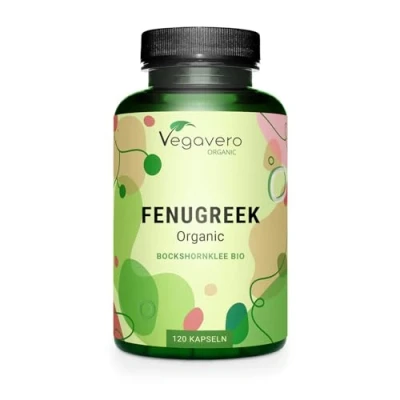 Imagen de Fenogreco BIO Dosis Alta: 2900 mg para Lactancia Materna Sin Aditivos FENUGREEK 120 Capsulas Vegavero® Vegano