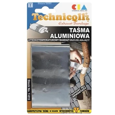 Imagen de Technicqll Cinta adhesiva de aluminio resistente a altas temperaturas (1,2 m/50 mm) para tubos escape y chimeneas