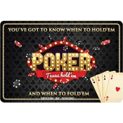 Imagen de DODINO 20 x 30 cm, cartel de chapa retro póquer, decorativo, idea regalo para los fans del póquer casino, Las Vegas, efecto 3D
