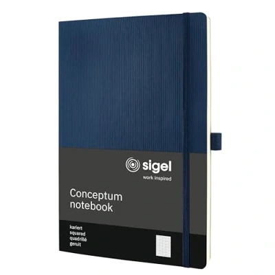 Imagen de SIGEL CO316 Cuaderno premium cuadriculado, A4, tapa blanda, azul Conceptum