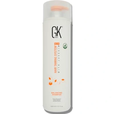 Imagen de GK HAIR Global Keratin Balancing Shampoo (1000ml 33.8 Fl Oz) para cabello graso y tratado con color, limpia en profundidad, restaura el pH sobreprocesado estresado por medio ambiente