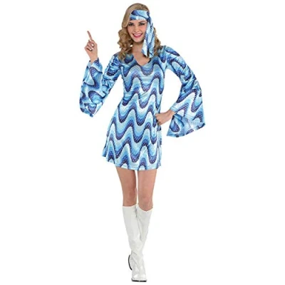 Imagen de amscan Disco Lady Costume 1pc Spiderman, Harry Potter, Wonder_Woman, Elsa, Naruto Disfraz de discoteca para mujer, 1 pieza, Multicolor, 8 10 (847828)