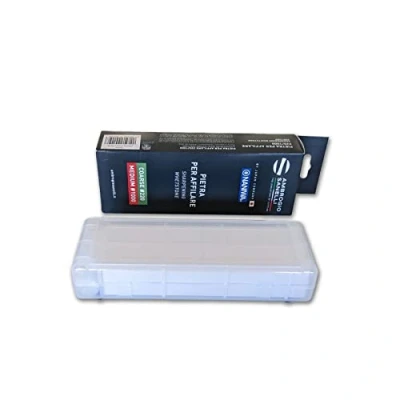 Imagen de Sanelli Ambrogio, Naniwa Basic Stone Afilador de cuchillos combinado 2 en 1, grano grueso #220 y mediano #1000, ideal para cuchillas rotas normales, fabricado Vietnam