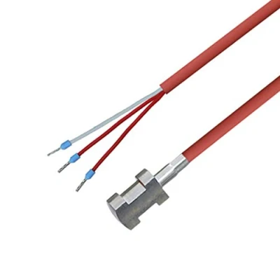 Imagen de iOVEO PT100 Sensor de instalación tuberías 3 conductores con cable silicona, incluye fijación hasta 200 C, 5 metros