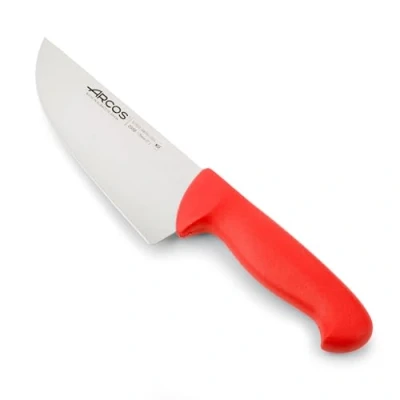 Imagen de Arcos Serie 2900 Cuchillo Carnicero Ancho Hoja de Acero Inoxidable Nitrum 170 mm Mango inyectado en Polipropileno Color Rojo