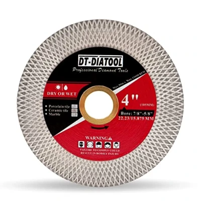 Imagen de DT DIATOOL disco de corte porcelana 4 pulgadas, y molienda malla en X doble cara para porcelana, cerámica, mármol, piedra artificial