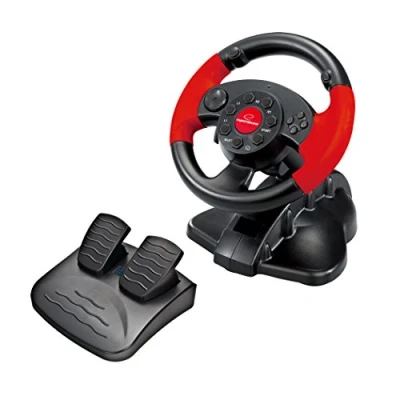 Imagen de Esperanza High Octane USB Volante y pedales de acelerador freno gaming para PC/PSX,/PS2/PS3, negro