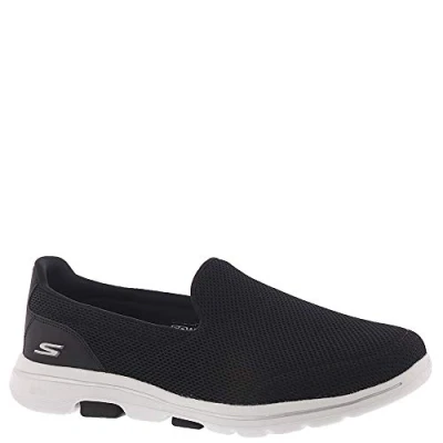 Imagen de Skechers Go Walk 5, Zapatillas sin Cordones Mujer, Black Textile White Trim, 37 EU