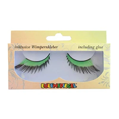 Imagen de Eulenspiegel 000632 pestañas artificiales Verde/negro largo 2 x 1 piezas