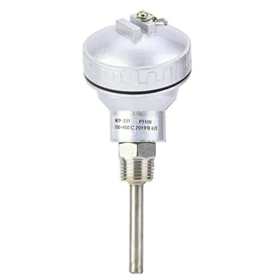 Imagen de sensor de temperatura RTD, sonda RTD PT100 Cabezal terminal termopar rosca NPT 1/2 &quot;, simple y fácil instalar(50mm/2in)