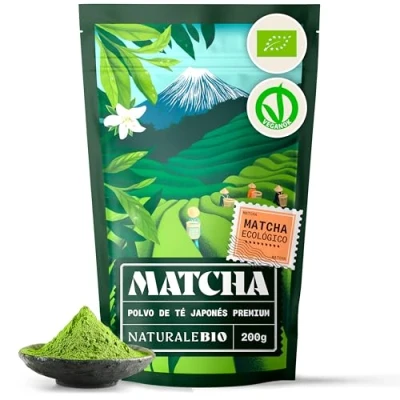 Imagen de Té Verde Orgánico en Polvo 200g Matcha Biológico Japonés, Bio Grado Premium Cultivado Japón, Uji, Kyoto Ideal para Beber, Cocina y Latte