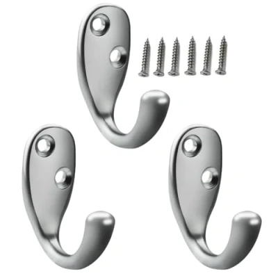 Imagen de Dreneco 3 Piezas Ganchos Antiguos, Percheros de Pared, Gancho Pared Simple para Cocina, Baño, Dormitorio Plata