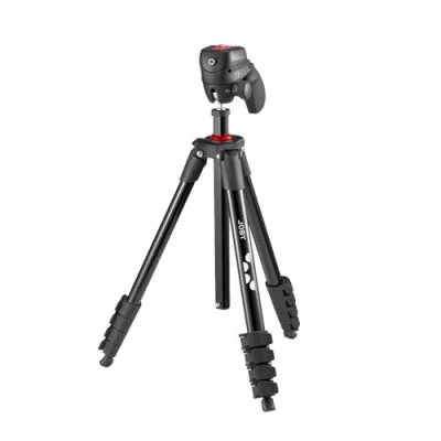 Imagen de JOBY Compact Action Tripod, Trípode de Cámara con Rótula, Montura Universal Liberación Rápida ¼ 20 pulg. y Bolsa, para CSC, DSLR, Sin Espejo, Teléfono Móvil, Negro Fotografía, Vídeo, Vlogging