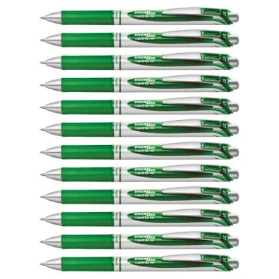 Imagen de Pentel Energel XM Retráctil Gel Bolígrafo con 0.7mm Punta Verde, Pack of 12