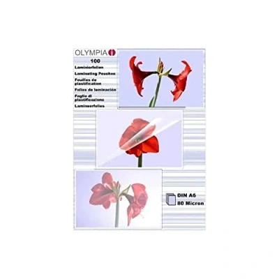 Imagen de Olympia 9168 Fundas para plastificar, 80 Mic, DIN A6, 100 unidades