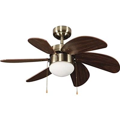 Imagen de wonderlamp Basic Ventilador con Luz, E27, 15 watts, Cuero, 76.2 x 41.5 cm