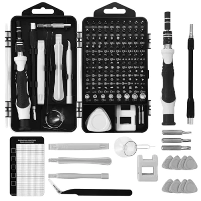 Imagen de destornilladores precisión, Kit 122 en 1. de Destornillador Precision Magnético es adecuado para reparar Iphone, Macbook Pro, PS, PC, Relojes y Gafas